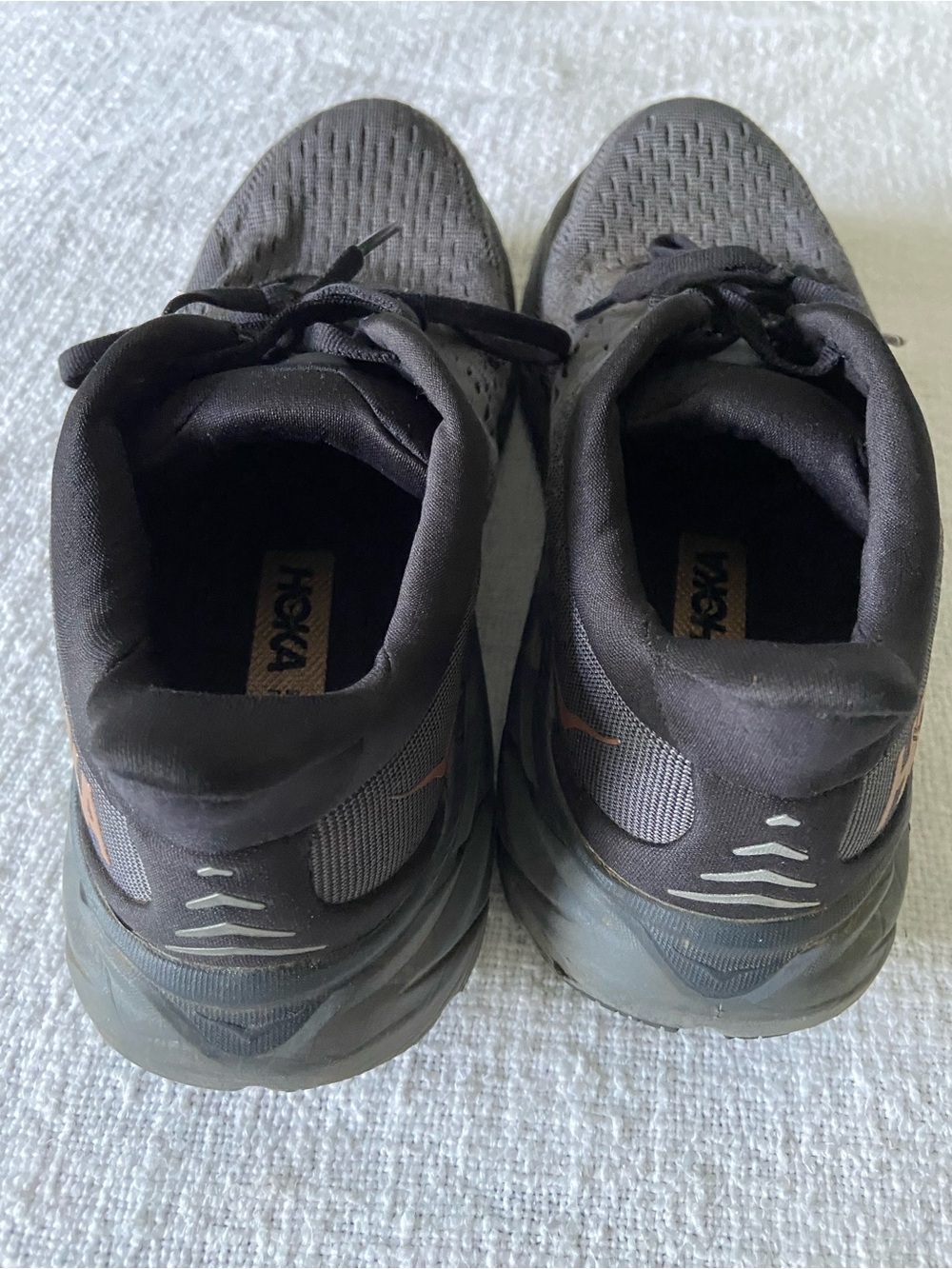 Hoka Clifton 8 Black and Grey Sneakers with Copper Accent Size 9B - Picture 8 of 8